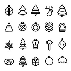 Christmas holiday vector icon sheet