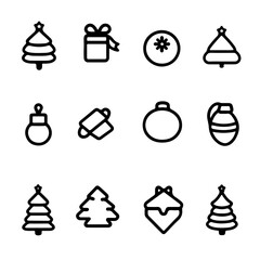 Christmas holiday vector icon sheet