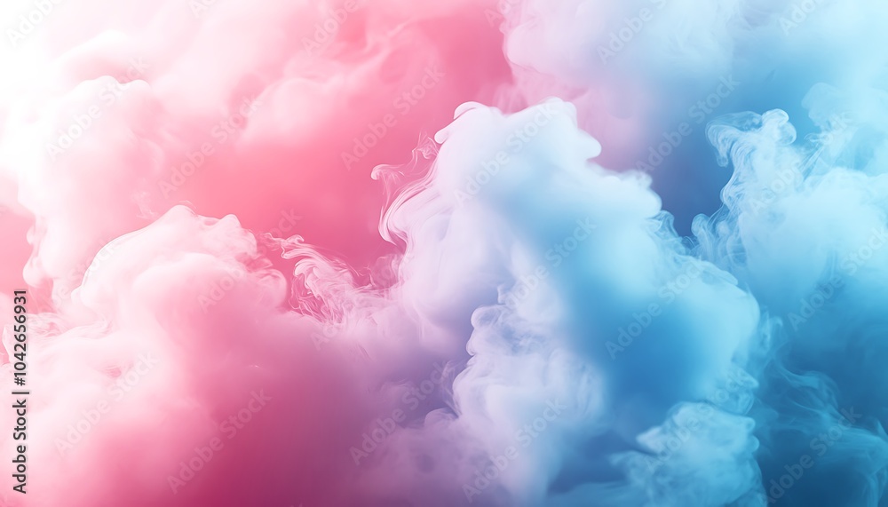 Aufkleber a soft blend of pink and blue clouds creating a dreamy, ethereal atmosphere.