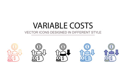 Variable Costs icon design with white background stock illustration