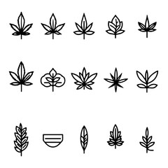 set of cannabis icons vector