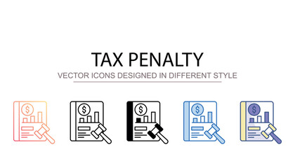 Tax Penalty icon design with white background stock illustration