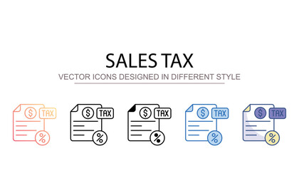 Sales Tax icon design with white background stock illustration