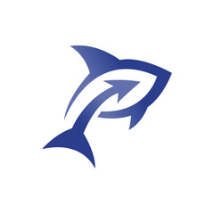 Obraz premium blue shark icon