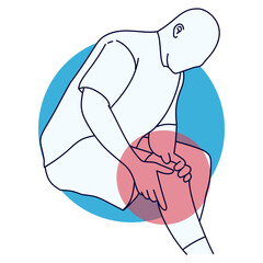 Hand and Leg Pain Illustration with Flat Design. Isolated Vector Graphic.