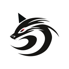 black and white wolf