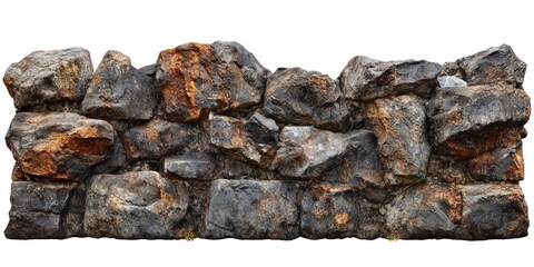 A wall made of rocks with a brownish color