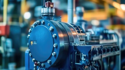 Fototapeta premium Industrial Engine in a Machinery Workshop Setting