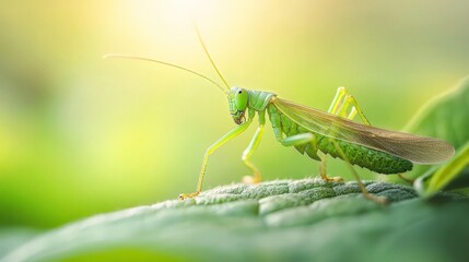 Macro insect photography with a soft, defocused background, highlighting the tiny features of the insect while keeping the natural scene beautifully blurred.