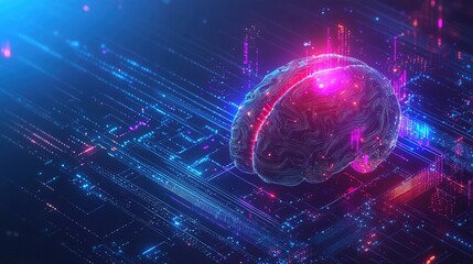 Obraz premium Artificial intelligence concept with brain technology