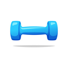 Blue dumbbell vector isolated on white background.