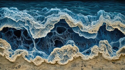 Obraz premium Abstract Ocean Waves with Foam Patterns