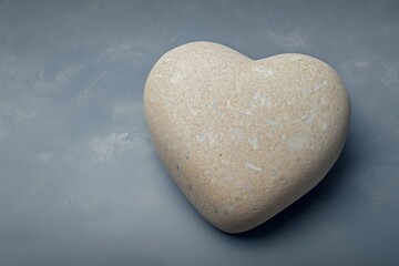 Obraz premium A Serene Heart Shaped Stone in a Minimalistic Design Setting