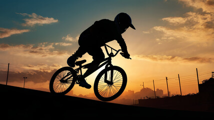 Silhouette of BMX Bicycle Players. Sport, Competition, Hobby, Youth. bicycle player silhouette. Vector illustration. Cycling sport vector black isolated silhouette of man on bicycle. Cycling sportsman