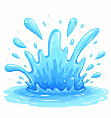 Obraz premium Blue Water Splash Illustration