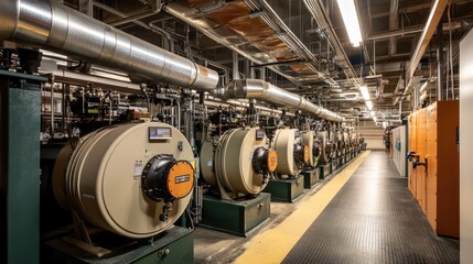 Fototapeta premium Modern Industrial Energy Plant Interior