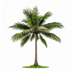 Isolated tree on white background, isolated tropical tree used for design, advertising and architecture