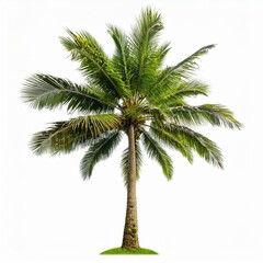 Isolated tree on white background, isolated tropical tree used for design, advertising and architecture