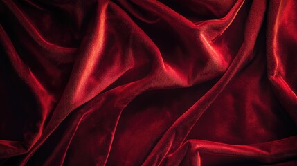 Obraz premium Elegant Red Velvet Curtain Texture Background