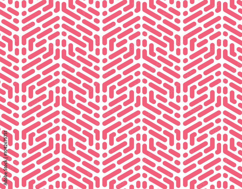 Canvas Prints Abstract geometric pattern with stripes, lines. Seamless vector background. White and pink ornament. Simple lattice graphic design