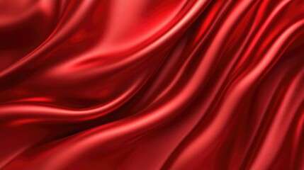 Obraz premium Smooth Red Silk Fabric Background Texture