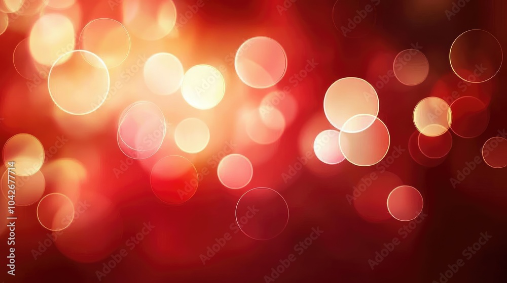 Poster soft red gradient background with circular bokeh effects