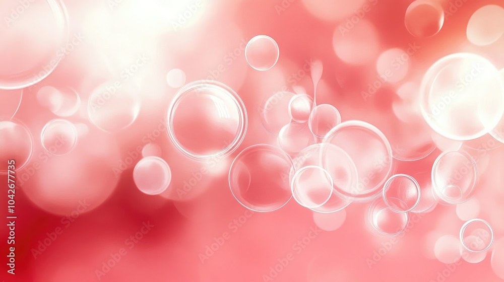 Poster soft red gradient background with circular elements