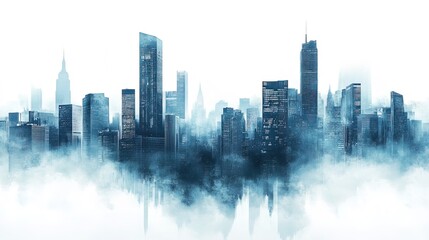 Obraz premium Abstract digital city. Technology city of the future