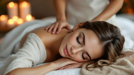 Fototapeta premium Relaxing Massage Therapy for Peaceful Mind and Body