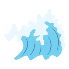 Ocean Waves Illustration in Abstract Design. Isolated on White Background.
