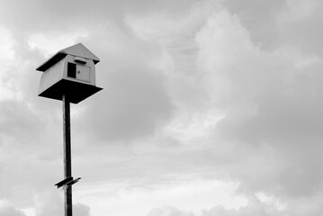 owl birdhouse on the sky