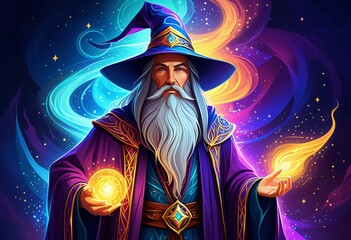 Abstract Mystical Wizard Illustration