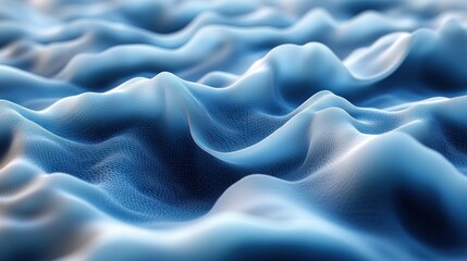 Obraz premium Abstract representation of flowing blue waves or terrain.
