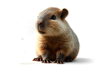 Baby Capybara, real baby Capybara, isolated on the white background, 
