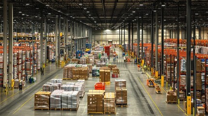 An expansive distribution center housing a myriad of goods, illustrating the complexity and scale of today's logistics networks