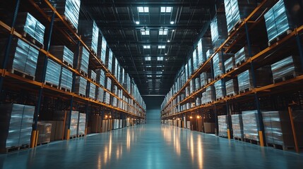 Fototapeta premium Modern high tech innovative warehouse