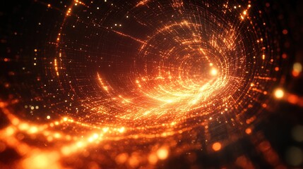Obraz premium A web of radiant digital lines encapsulated in a matrix 