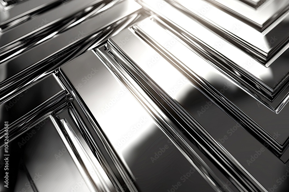 Sticker abstract metal surface with shiny geometric patterns, ideal for backgrounds.