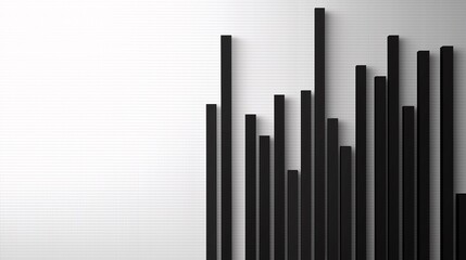 Abstract Black Bar Graph on Light Background