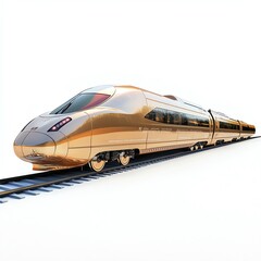 Fototapeta premium Futuristic train design, white isolate background