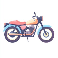 Stylish vintage motorcycle, white isolate background.