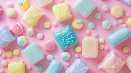 Sweet pastel candies.