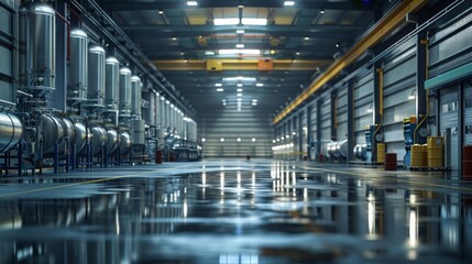 Fototapeta premium Advanced Industrial Assembly Plant Interior