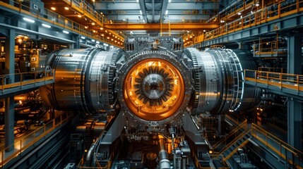 Obraz premium Advanced Generator Assembly in Industrial Plant