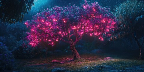 Fototapeta premium Pink Tree in Forest