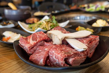 Korea food. Grilled beef ribs