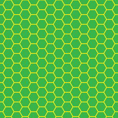 a green hexagonal pattern background