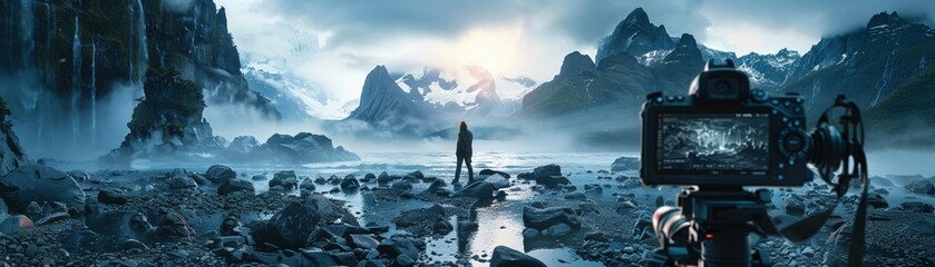 Capturing the Majestic Beauty of a Snowy Mountain Landscape