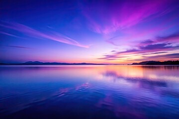 Naklejka premium High angle view of dusk sky blending purple and blue