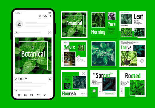 Botanical Social Media Post Layout